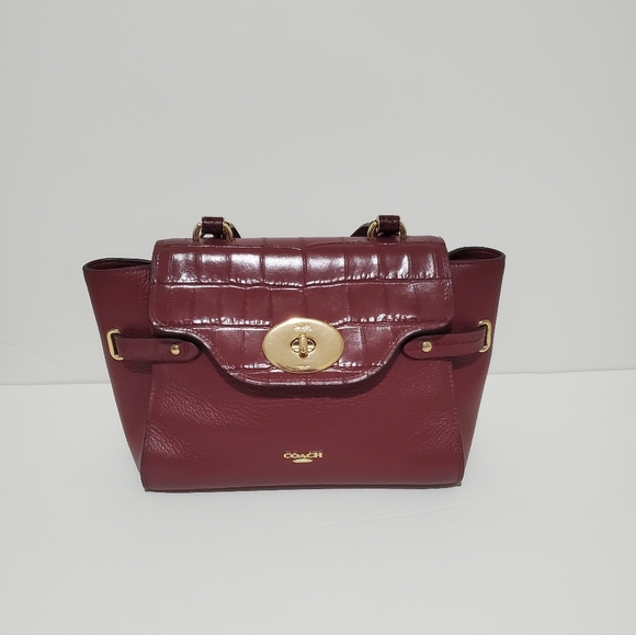 Coach Blake Flap Carryall Wine Crossbody Bag - Picture 3 of 12